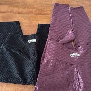 Booty by Brabants Purple Leggings chrome and black croco skin